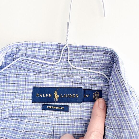 Ralph Lauren Mens Performance Shirt Long Sleeve Button Down Plaid Purple Small - Picture 3 of 7